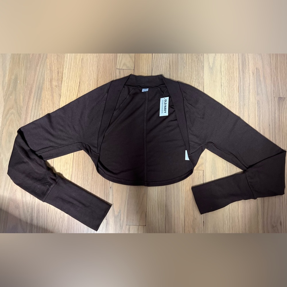 Old Navy: Brown Cropped Shoulder Shirt